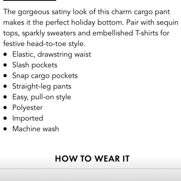 NWOT Boston Proper Silver Elastic Waist Pull-on Pants Straight leg Cargo Pockets - Picture 5 of 15